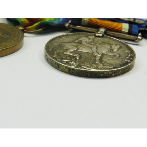 166 - WWI MEDAL TRIO AWARDED TO P.T.E.HADDOCK