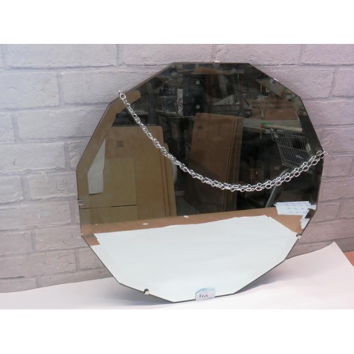 168 - VINTAGE ART DECO BEVEL EDGE WALL MIRROR