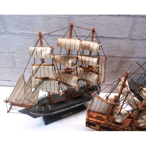 198 - FOUR MODEL SHIPS INCLUDES CUTTY SARK