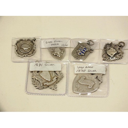 98 - 6 x EARLY RARE SILVER FOBS