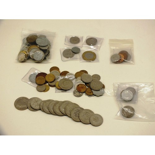 100A - JOBLOT OF WORLD COINS TO INCLUDE SOME SILVER