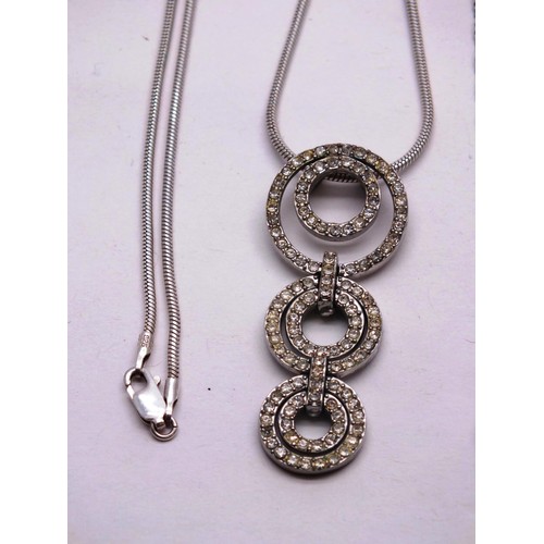 186 - TWO STERLING SILVER NECKLACES, PENDANTS