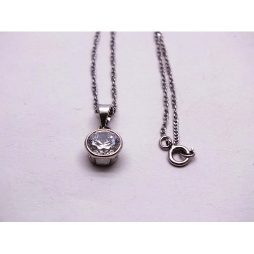 186 - TWO STERLING SILVER NECKLACES, PENDANTS