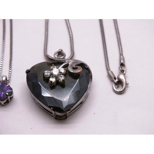 188 - TWO 925 STERLING SILVER NECKLACES, PENDANTS