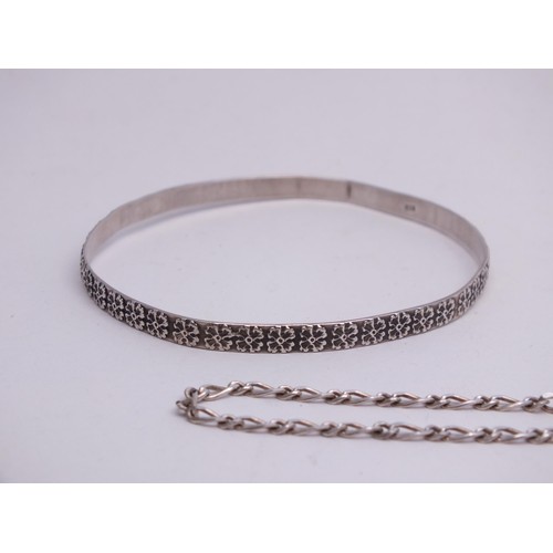 193 - 925 STERLING SILVER BRACELETS AND BANGLE