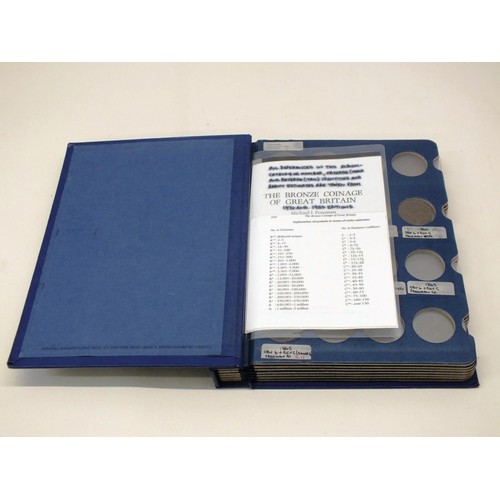 233 - COLLECTION OF BRITISH PENNIES FROM 1860-1948 HOUSED IN BLUE COLLECTORS BOOK