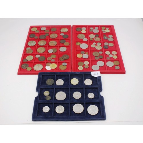 238 - THREE TRAYS OF WORLD COINS