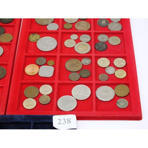 238 - THREE TRAYS OF WORLD COINS