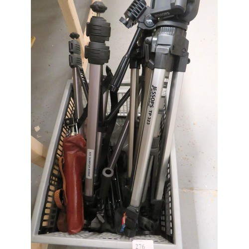 276 - SIX CAMERA TRIPODS INCLUDES JESSOPS TP 323