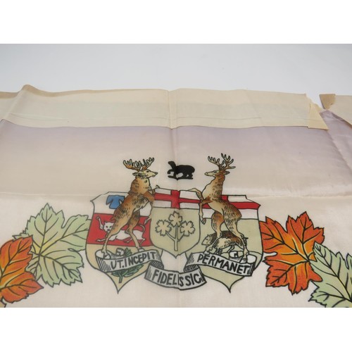 249 - VINTAGE PRINTED AND EMBROIDERED COMMEMORATIVE  SILK SCARF - WELLAND - WRAPPED AS NEW IN PAPER