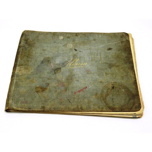 264 - ANTIQUE ALBUM OF AUTOGRAPHS, SIGNATURES, SKETCHES AND POEMS DATING FROM THE EARLY 1900'S INCLUDES MI... 