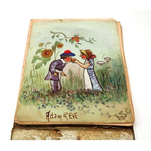 264 - ANTIQUE ALBUM OF AUTOGRAPHS, SIGNATURES, SKETCHES AND POEMS DATING FROM THE EARLY 1900'S INCLUDES MI... 