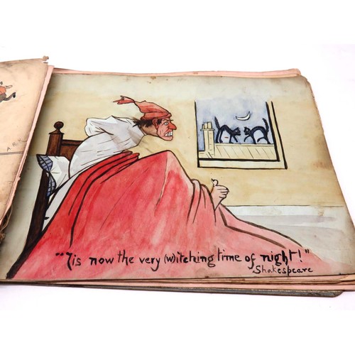 264 - ANTIQUE ALBUM OF AUTOGRAPHS, SIGNATURES, SKETCHES AND POEMS DATING FROM THE EARLY 1900'S INCLUDES MI... 