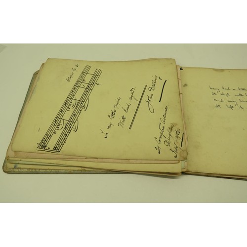 264 - ANTIQUE ALBUM OF AUTOGRAPHS, SIGNATURES, SKETCHES AND POEMS DATING FROM THE EARLY 1900'S INCLUDES MI... 