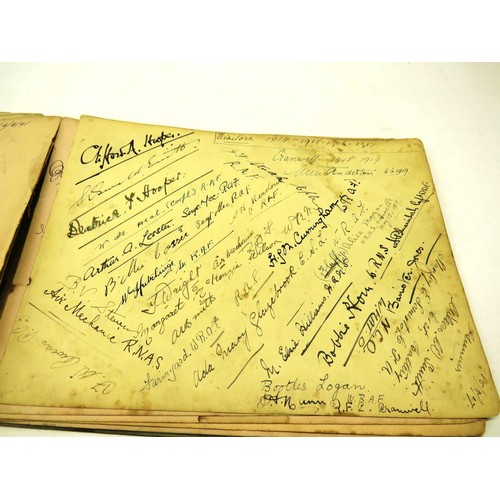 264 - ANTIQUE ALBUM OF AUTOGRAPHS, SIGNATURES, SKETCHES AND POEMS DATING FROM THE EARLY 1900'S INCLUDES MI... 