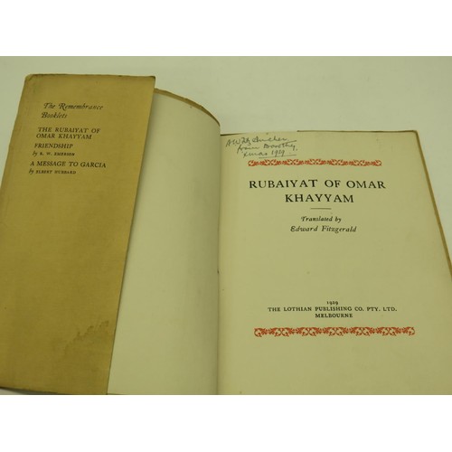 265 - RARE SOFT COVER BOOK- RUBAIYAT - OMAR KHAYYAM TRANSLATED BY EDWARD FITZGERALD 1929 IN EXCELLENT COND... 