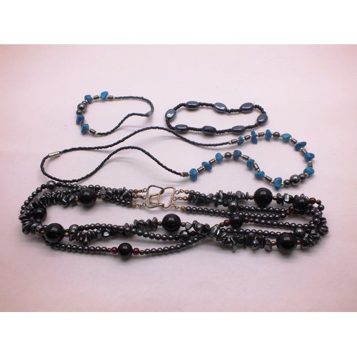 296 - SELECTION OF HEMATITE JEWELLERY INCLUDING NECKLACES AND BRACELETS