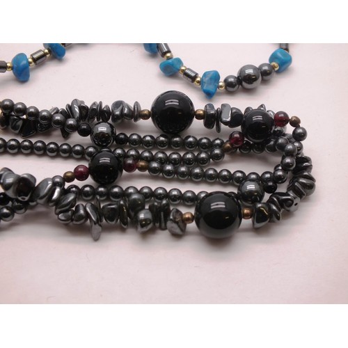 296 - SELECTION OF HEMATITE JEWELLERY INCLUDING NECKLACES AND BRACELETS