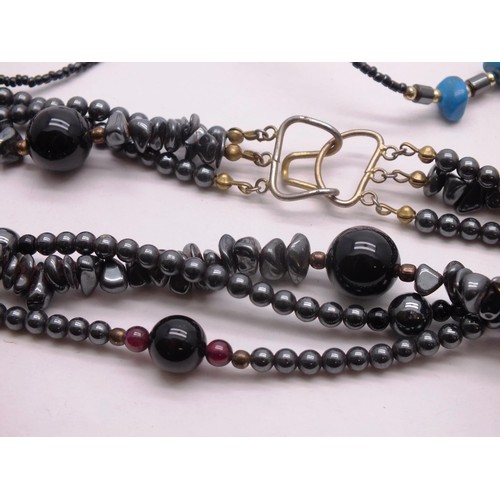 296 - SELECTION OF HEMATITE JEWELLERY INCLUDING NECKLACES AND BRACELETS