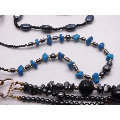 296 - SELECTION OF HEMATITE JEWELLERY INCLUDING NECKLACES AND BRACELETS