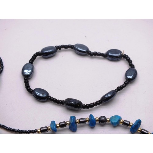 296 - SELECTION OF HEMATITE JEWELLERY INCLUDING NECKLACES AND BRACELETS