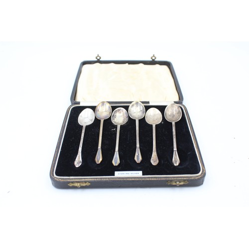 401 - 6 x Vintage Hallmarked 1939 Birmingham STERLING SILVER Teaspoons Cased (39g)