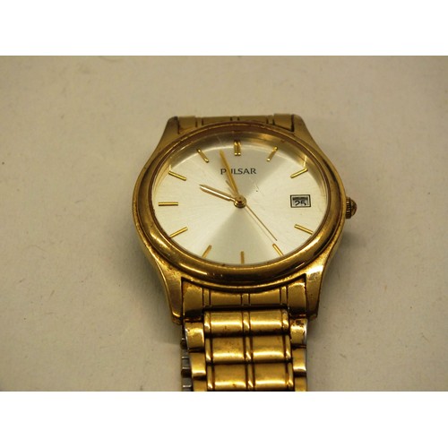 303 - GOLD TONE PULSAR GENTS WRISTWATCH IN BOX