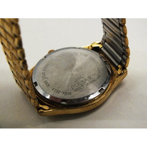 303 - GOLD TONE PULSAR GENTS WRISTWATCH IN BOX