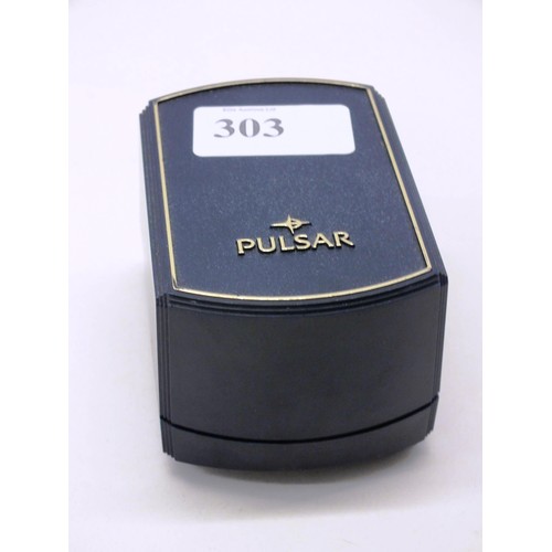 303 - GOLD TONE PULSAR GENTS WRISTWATCH IN BOX