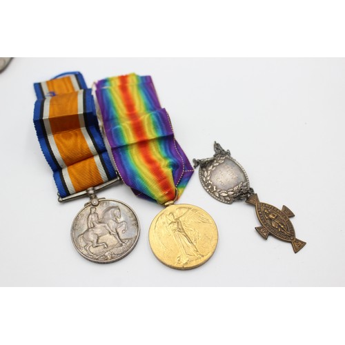 413 - 3 x WW Medals Pair with Original Ribbons, I.D Tag To M2/114088 CPLE G.F Pike A.S.C