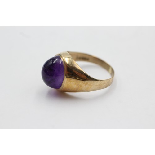 420 - 9ct gold vintage amethyst cabachon ring (4.5g) size P