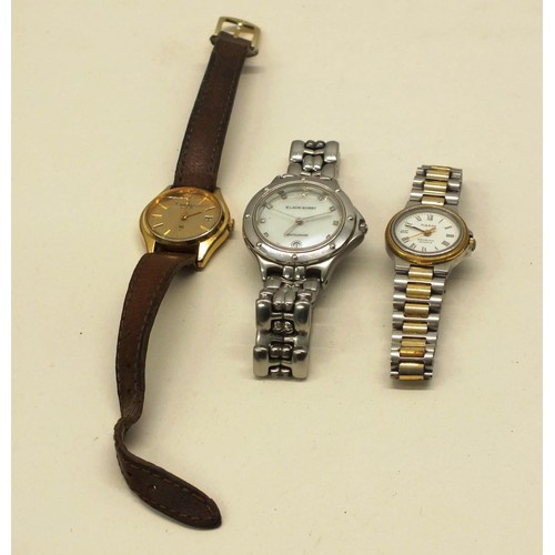 309 - 3x ASSORTED WRISTWATCHES TO INCLUDE SEIKO WITH LEATHER STRAP, BI-METAL TISSOT SEASTAR AND KLAUS-KOBE... 