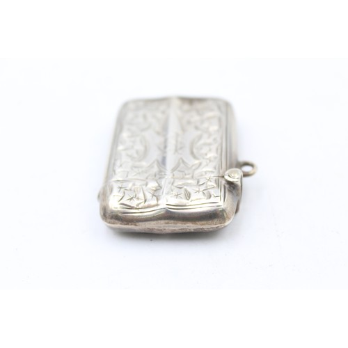 427 - Antique Hallmarked 1912 Birmingham STERLING SILVER Vesta / Match Case (18g)