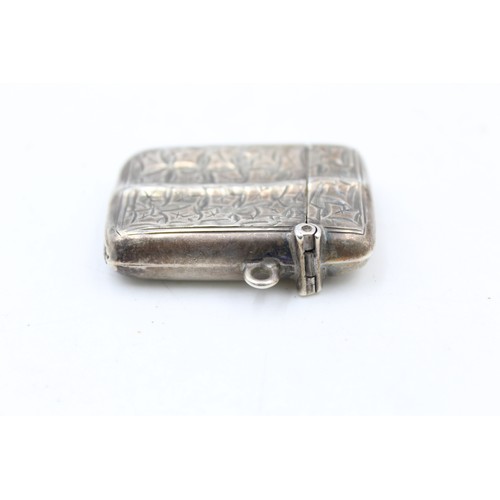 427 - Antique Hallmarked 1912 Birmingham STERLING SILVER Vesta / Match Case (18g)