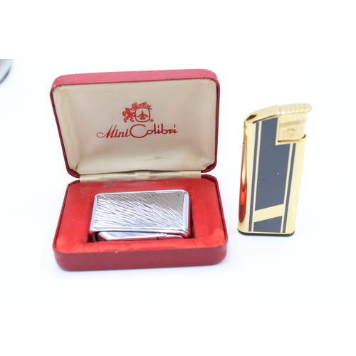 429 - 12 x Assorted Vintage COLIBRI Cigarette LIGHTERS Inc Ladies, Boxed, Gold Tone