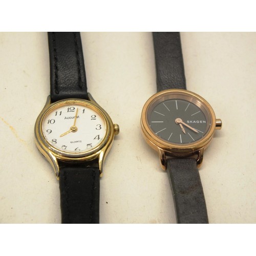 315 - 5x ASSORTED WRISTWATCHES TO INCLUDE MONTINE QUARTZ WATCH IN SLEEVE, SKAGEN, SEKONDA, ACCURIST AND GU... 