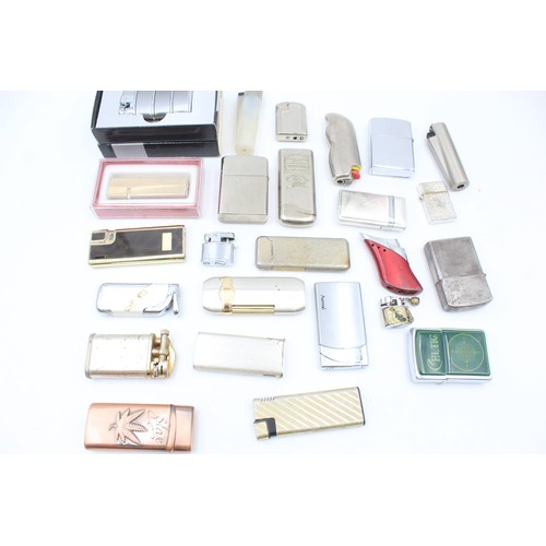 451 - 25 x Assorted Cigarette LIGHTERS Inc Vintage, Zippo Style, Slimline Etc