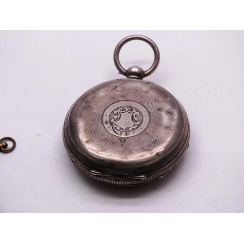 332 - ANTIQUE 925 SILVER POCKET WATCH AND KEY FATTORINI AND SONS BRADFORD