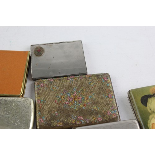 471 - 9 x Antique / Vintage TOBACCIANA Cigarette Cases Inc. Plate, Ladies, Painted