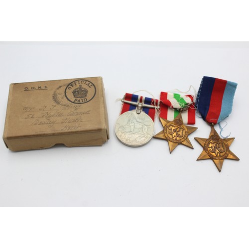 477 - WW2 Boxed Medal Group Inc Italy Star Etc