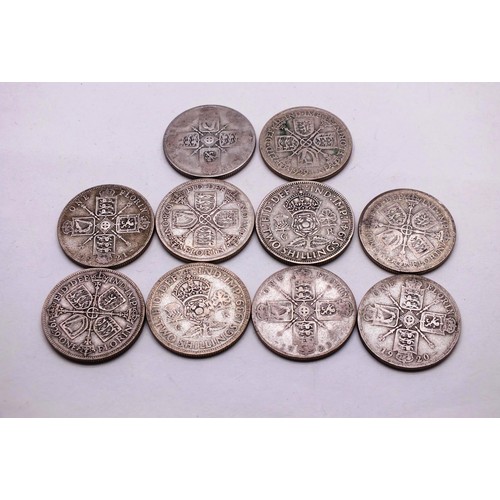 361 - 10 x PRE 1947 SILVER FLORINS