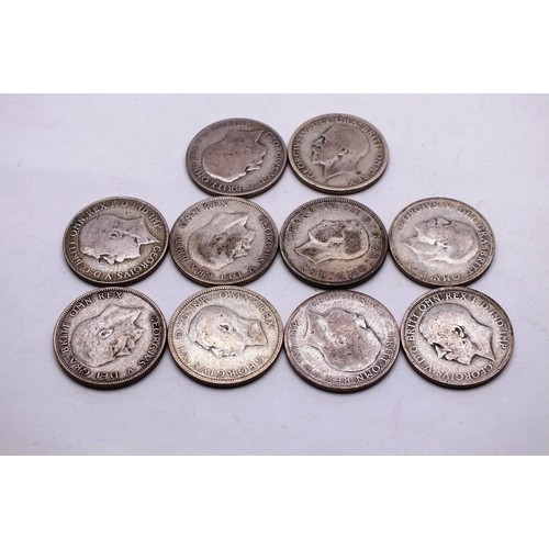 361 - 10 x PRE 1947 SILVER FLORINS