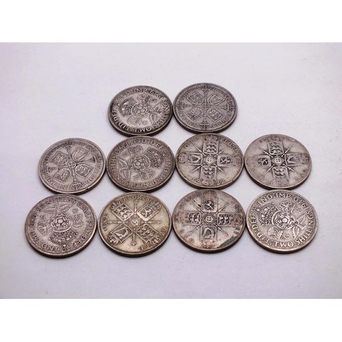 362 - 10 x PRE 1947 SILVER FLORINS