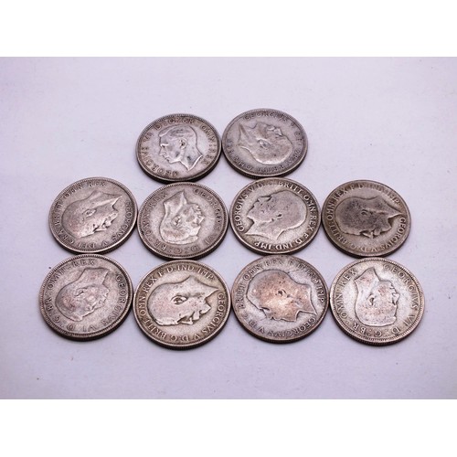 362 - 10 x PRE 1947 SILVER FLORINS