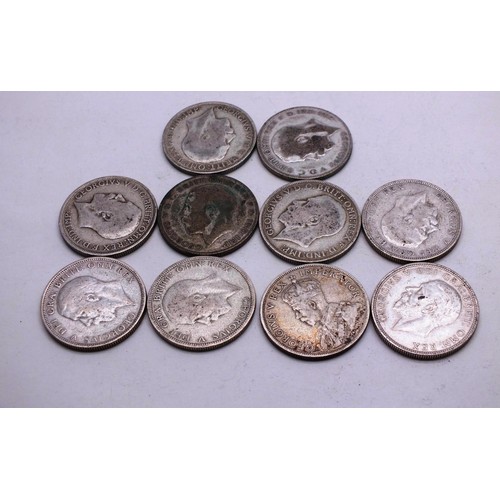 364 - 10 x PRE 1947 SILVER FLORINS