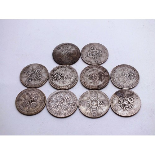 365 - 10 x PRE 1947 SILVER FLORINS