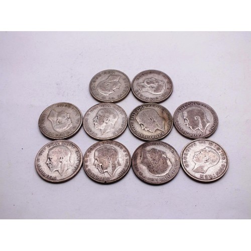 366 - 10 x PRE 1947 SILVER FLORINS