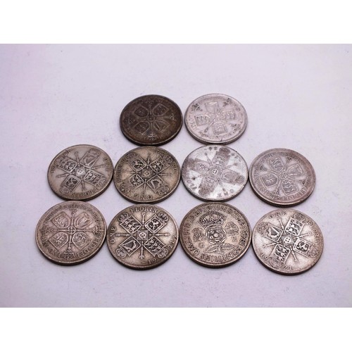 367 - 10 x PRE 1947 SILVER FLORINS