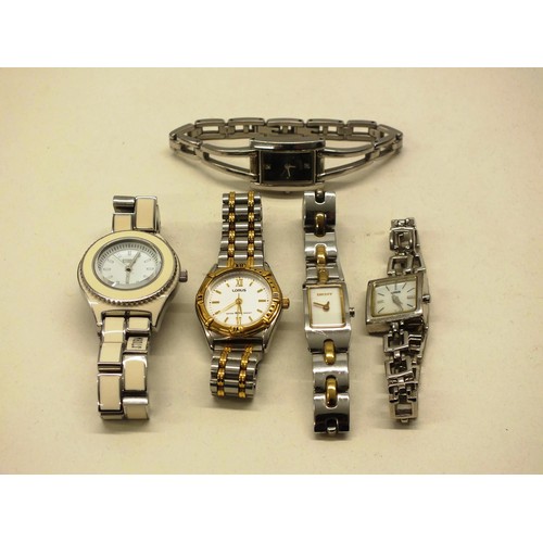 389 - 5x ASSORTED LADIES WATCHES TO INCLUDE DKNY, GUESS, LORUS AND STORM