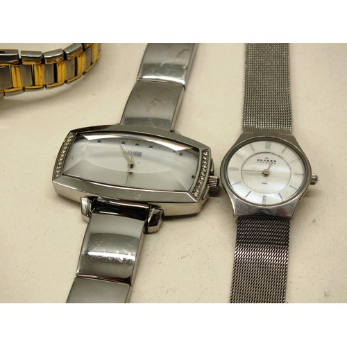 393 - 5x ASSORTED LADIES WATCHES TO INCLUDE PULSAR, SEKONA, SKAGEN, AVIA AND STORM